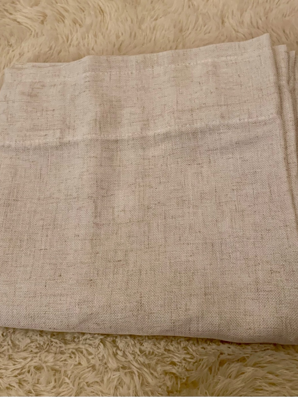 Neutral Linen Fabric Curtain Panel - Cream Sheer
